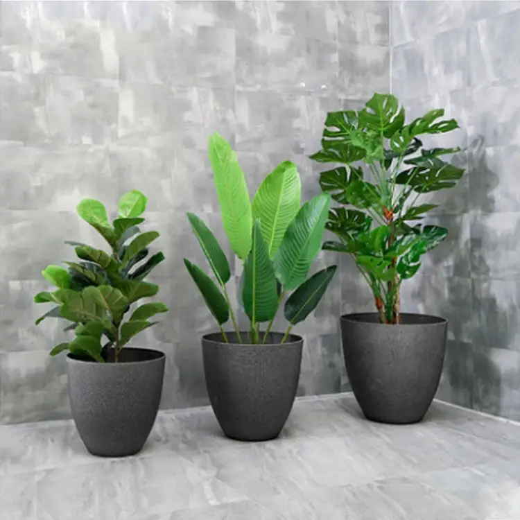 セラミックフラワーポット植栽屋外屋内装飾室植栽植物ラウンドハイシリンダーラージフラワーポットプランテ