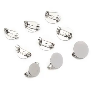 10 Stuks 10/12/14Mm Binnenmaat Roestvrij Staal Materiaal Broche Stijl Cabochon Blanco Basis Bedels Hanger Diy