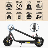 Patinete Eléctrico Qingmai para Adultos, 500W, Moto Eléctrica, Scooter de 10'', Patinete Eléctrico, Elektro Scooter