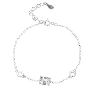 Pulseira de cortiça de prata esterlina S925 joia de luxo temperamento para mulheres presente de Dia dos Namorados e Dia das Mães