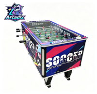 Table de baby-foot commerciale à monnayeur Arcadix AR-TB35 en bois, 2 joueurs, avec éclairage LED pour centre de jeux