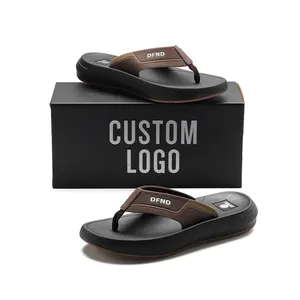 Henghao Super Soft Custom Slide Non-Slip Summer Beach Casual Flip-Flops Rubber Slippers Summer Beach Flip Flops With Logo