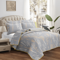 Ensemble de housse de couette de style européen 5 pièces, 100% polyester tricoté, antibactérien, antistatique, couleur unie, simple, literie pour hôtel et maison
