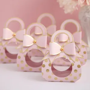 Ulang Tahun Pink Pesta Liburan Kecil Menangani Pernikahan Anak Permen Kue Kemasan Tas Kertas Kotak Hadiah