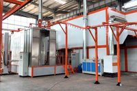 Lini Perakitan Penyemprotan Cat Industri Mode Operasi, Bilik Semprot Tirai Air, Oven Pengering, Lini Pelapisan untuk Perabotan dan Perkakas