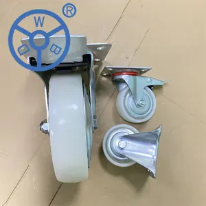 3-8 дюймов поворотный блокирующий тормоз стандартный промышленный ролик тележка ролик PP пластиковое колесо