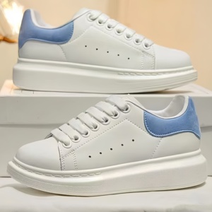 Factory direct sale of simple and fashionable casual <b>shoes</b>, white breathable walking <b>shoes</b>, thick-soled <b>height</b>-<b>increasing</b> skate - Product Image 1