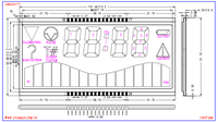 Module LCD Afficheur à segments 4 chiffres TN Transflectif positif Rétroéclairage bleu Broches métalliques 19,5 mm SML04177