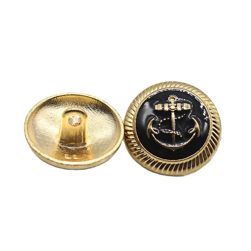 गर्म बिक्री कस्टम प्राचीन पीतल समुद्री सिलाई बटन लंगर बटन