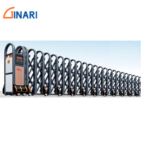 Portail coulissant automatique électrique rétractable en alliage d'aluminium industriel, design moderne et écologique