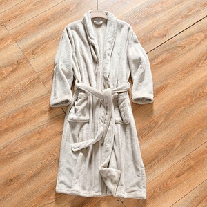BODHANA <strong>Wholesale</strong> ODM Comfortable Coloured Coral Fleece Robe Adults Soft Thermal Breathable Home Hotel Use Winter Spring - Product Image 1