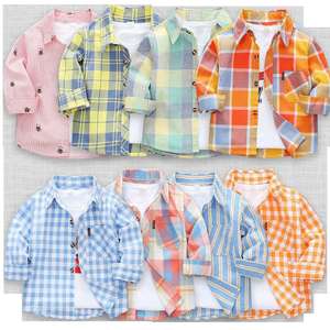 Nouvelle collection 2019 : Manteau à manches longues en coton rayé pour bébés garçons et filles, chemise à carreaux pour enfants de 1 à 7 ans - Product Image 1