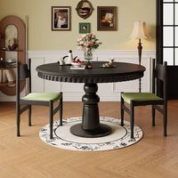 2026 Mid-Century Design Französisches Retro Massivholz Esstisch- und Stuhl-Set