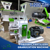 RICHI Machine de granulation d'engrais organique de fumier de poulet 3-4 t/h personnalisée pour gâteau de bouse de porc et de vache