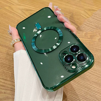 Coque de téléphone magnétique transparente électroplaquée pour iPhone 18 17 16 15 Pro Max – Étui de protection en silicone magnétique