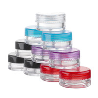 Pot de crème PS en plastique cosmétique rouge rose transparent 3g 5g 7g 10g 15g 20g personnalisé
