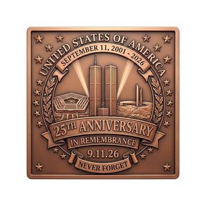 Moneta Commemorativa Professionale Opaca a Doppia Faccia 39*39mm in Metallo 9.11 Ground Zero per Collezione Storica - Product Image 2