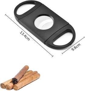 Coupe-cigares à double lame en plastique noir avec logo personnalisé pour accessoires de ciseaux à cigares - Product Image 2