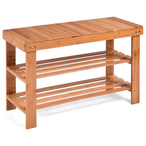 Sturdy & Durable Multi-Functional Wood Shoe Rack Bench for Entryway Storage Spaces - Product Image 2
