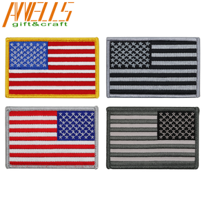 Mỹ cờ vá ngược <span class=keywords><strong>USA</strong></span> đồng phục trái phải đối mặt với 3D 3 "rộng Twill vải may sắt-on thêu vá - Product Image 2