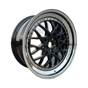 Rines Automotrices de Aluminio Forjado de Tres Piezas Personalizados, Negro Plateado, 5x120 5x130 5x112, 18-22 Pulgadas, Diseño Cóncavo - Product Image 1