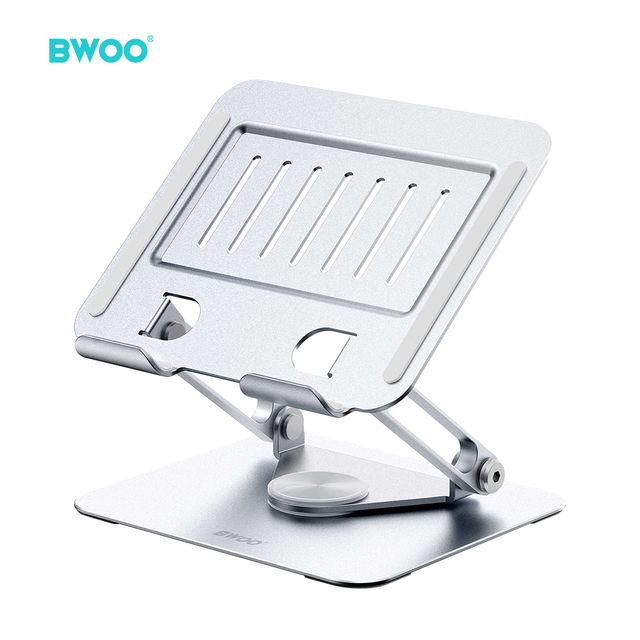 BWOO Portable 360° Rotating Base Adjustable Foldable Laptop10-16 Inches Stand for Desk