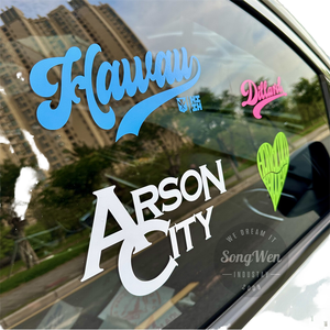 Tùy Chỉnh UV Chịu Mài Mòn In Thời Tiết Chết Cắt Biểu Tượng Xe Cửa Sổ Nhãn Dán Xe Bumper Kính Chắn Gió Vinyl Chuyển Rõ Ràng Nhãn Dán - Product Image 5