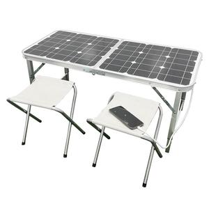 2-fold Solar <b>Table</b> 100W Solar Folding Solar Powered <b>Table</b> Solar <b>Portable</b> <b>Table</b> Solar Camping <b>Table</b> 100W 2-fold Solar Folding Tab - Product Image 1