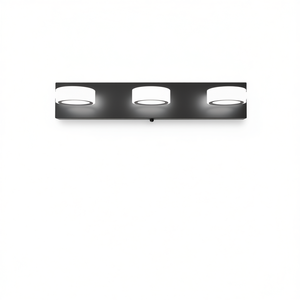 Led Vanity <b>Light</b> 21 Inch 3 <b>Light</b> Black Iron Wall Mounted Bathroom Mirror Lamp Modern Matte Finish White Acrylic Cover - Product Image 1