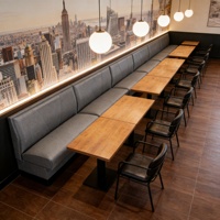 Ensemble de mobilier de restaurant en cuir, canapé-borne élégant de style nordique, solution tout-en-un pour espaces commerciaux