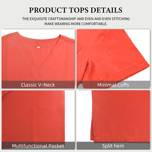 Divisa Medica alla Moda con Scollo a V per Donne e Uomini, Set di Camici e <span class=keywords><strong>Pantaloni</strong></span> per Infermieri, Comodi e Elasticizzati - Product Image 4