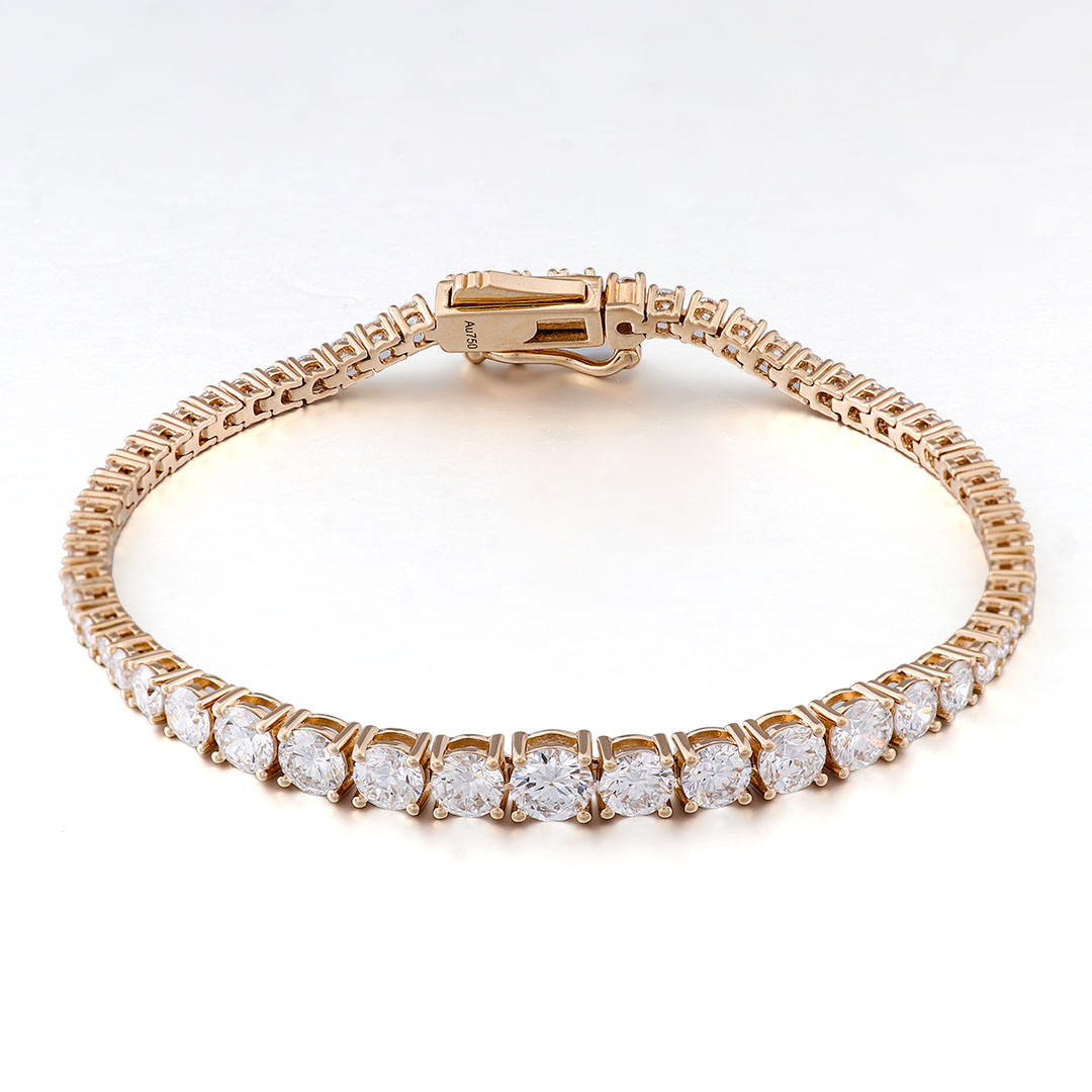 สร้อยคอทองคำ 10K ประดับเพชรสังเคราะห์