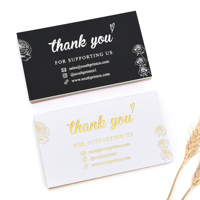 Carte de remerciement personnalisée avec logo gravé, estampage à chaud or/argent, pour soutenir ma petite entreprise