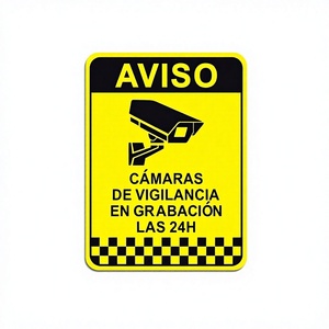 Etiqueta Adhesiva de Advertencia de Monitoreo en Español las 24 Horas, No Entrar de Forma Ilícita, Adhesivo Fuerte de PVC, Uso Agrícola - Product Image 2