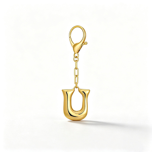 Porte-clés en alliage de zinc avec lettres alphabet en relief, 26 pièces, breloque tendance pour sac, en stock, livraison rapide - Product Image 3