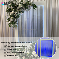 LEDA Romantique Mariage Français Entrée Verre Transparent Eau Courante Panneau de Bienvenue Cascade LED Toile de Fond de Fête
