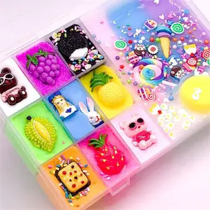 2021 Kids Charm Cute Slime Soft Clay Mucus Filled Crystal Thousand Silk Mud Stretchy Cloud Pallet DIY Slime Kit Plasticine Toys