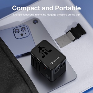 Adaptor daya perjalanan Universal, untuk 2500W 70W 2 port 2 USB + 3 Tipe C - Product Image 5