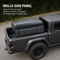 Auvent Overland pour camionnette avec plateforme de toit, toit rigide noir mat, panneaux MOLLE, OEM