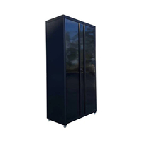 Vente de liquidation d'armoires de rangement OEM, armoire métallique verrouillable en acier inoxydable noir robuste de 36 pouces, capacité de charge de 200 kg pour atelier