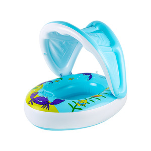 Anneau <span class=keywords><strong>de</strong></span> natation gonflable en PVC écologique pour enfants Siège d'eau sur le thème <span class=keywords><strong>de</strong></span> la licorne avec pare-soleil Bateau Parapluie Auvent pour enfant Yacht Utilisation - Product Image 2
