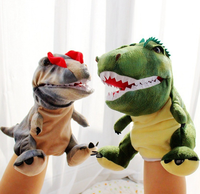 Marionnette à main personnalisée avec bouche mobile en peluche 14 pouces dragon marionnette à main personnalisée en peluche animale