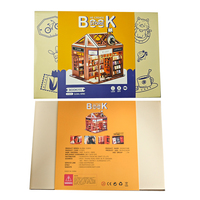 IIECREATE Kit de puzzle 3D en bois miniature pour librairie, K-1073, éducatif, échelle 1:24, maison de poupée