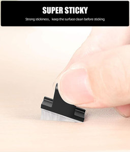 Clips de câbles en plastique autocollants résistants, clips de câbles à adhésif puissant <span class=keywords><strong>pour</strong></span> la fixation des câbles réseau Ethernet - Product Image 3