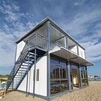 Maison préfabriquée modulaire en verre à design moderne, mur-rideau, pour usage commercial et bureautique