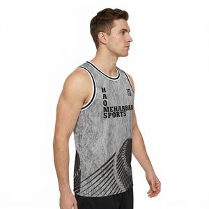 Camiseta de Baloncesto Deportiva para Hombre Marca Meharrban, Sin Mangas, Sublimada, Impresa, Absorbente de Humedad, Corte Regular, para Adultos, Todas las Temporadas, Cuello en V - Product Image 4