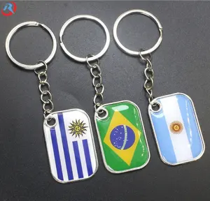 Chaveiro de bandeira de metal personalizado, fábrica, atacado, feito sob encomenda, liga de zinco, chaveiro/anel