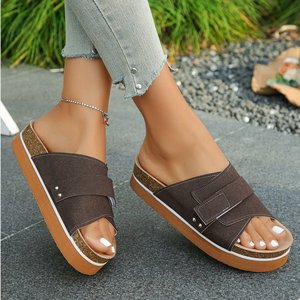 Women <strong>S</strong> Shoes Leopard Print Peep Toe <strong>Sheepskin</strong> Muffin Base <strong>Slippers</strong> Soft Plush Memory Foam for Winter Coziness - Product Image 3