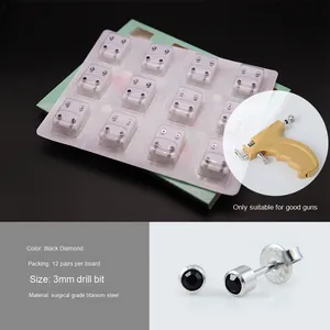 Aço Inoxidável 316L Banhado A Ouro Orelha Piercing <span class=keywords><strong>Nails</strong></span> Corpo Jóias Gun Studs Bullets Moda Piercing Ferramentas - Product Image 3