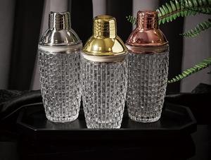 Ensemble de shaker à cocktails <span class=keywords><strong>en</strong></span> acier inoxydable doré de style moderne, shaker <span class=keywords><strong>en</strong></span> <span class=keywords><strong>verre</strong></span> hermétique élégant pour utilisation au bar - Product Image 3